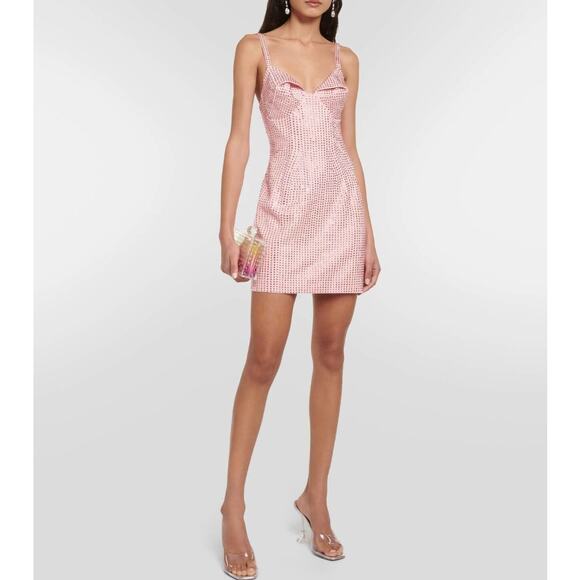 AREA Crystal Embellished Bustier Minidress (Large --See Measurements)